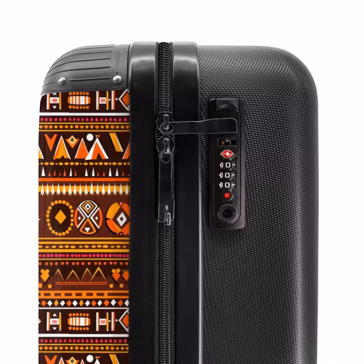 Koffer - Oranje - Etnisch - Tribaal - Geometrisch - Patroon - Oranje - Etnisch - Tribaal - Geometrisch - Patroon NBS - Handbagage koffer - Volwassenen Unisex middel