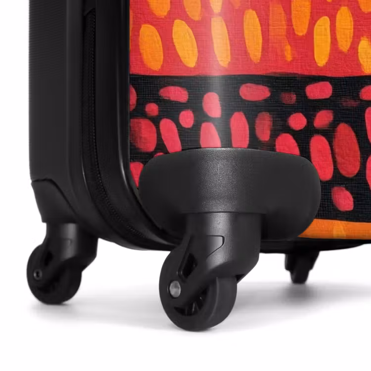 Koffer - Oranje - Roze - Expressief - Patroon - Oranje - Roze - Expressief - Patroon NBS - Handbagage koffer - Volwassenen Unisex middel