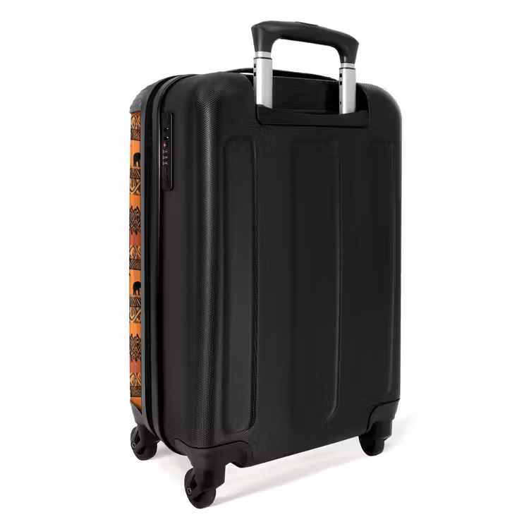 Koffer - Oranje - Safari - Afrikaans - Dieren - Patroon - Oranje - Safari - Afrikaans - Dieren - Patroon NBS - Handbagage koffer - Volwassenen Unisex middel