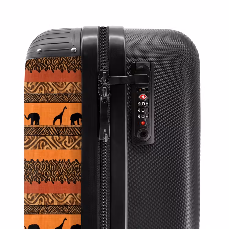 Koffer - Oranje - Safari - Afrikaans - Dieren - Patroon - Oranje - Safari - Afrikaans - Dieren - Patroon NBS - Handbagage koffer - Volwassenen Unisex middel