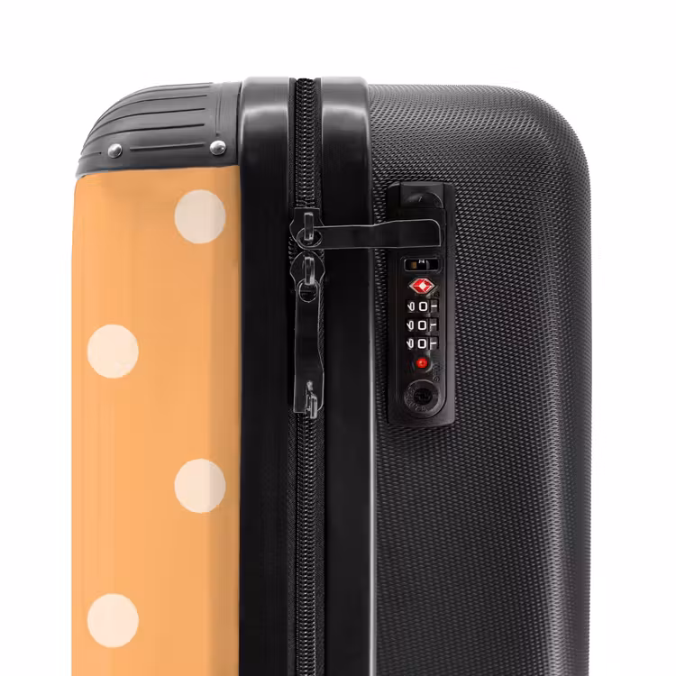 Oranje stippen patroon NBS - Handbagage koffer - Unisex middel -slot