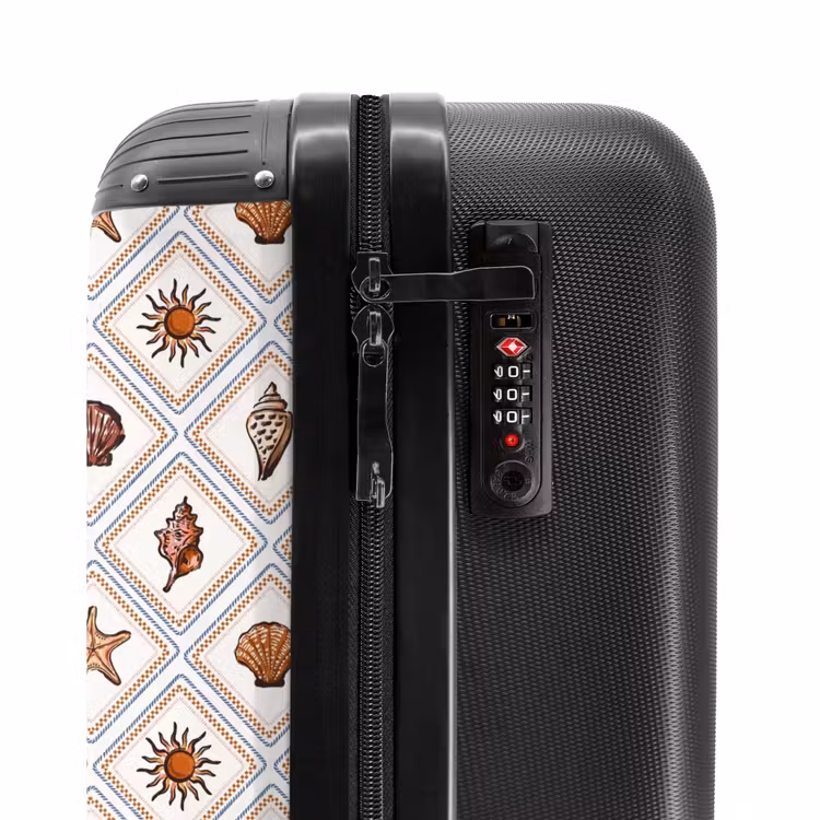 Oranje strand print NBS - Handbagage koffer - Volwassenen Unisex middel -slot