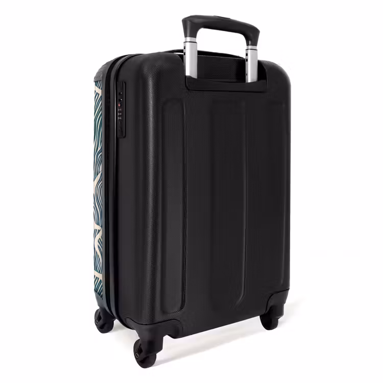 Koffer - Organisch - Blauw - Crème - Schelpen - Organisch - Blauw - Crème - Schelpen NBS - Handbagage koffer - Volwassenen Unisex middel
