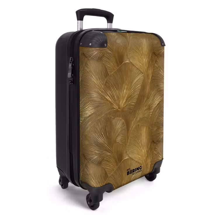 Organisch - Lijnen - Goud NBS - Handbagage koffer - Volwassenen Unisex middel -productfoto_3d