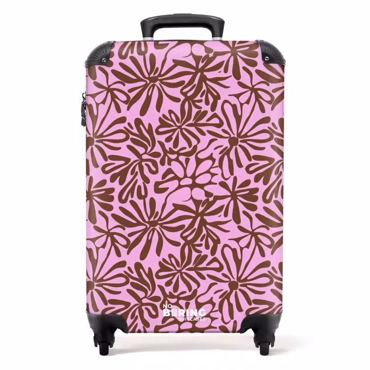 Organisch - Patroon - Roze NBS - Handbagage koffer - Volwassenen Unisex middel -productfoto_recht