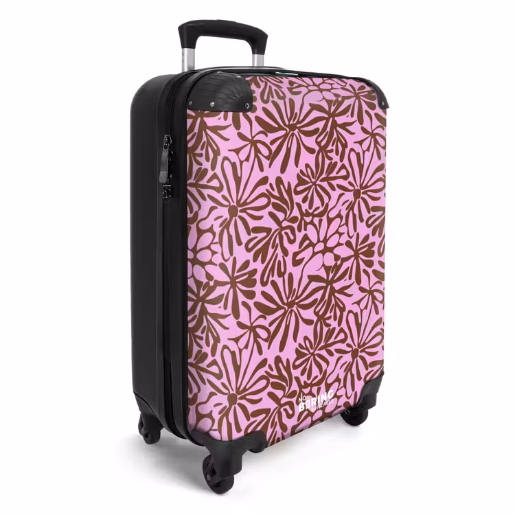 Organisch - Patroon - Roze NBS - Handbagage koffer - Volwassenen Unisex middel -productfoto_3d