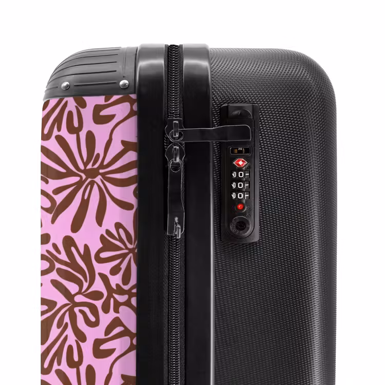 Organisch - Patroon - Roze NBS - Handbagage koffer - Volwassenen Unisex middel -slot