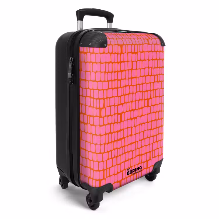 Organisch - Raster - Roze NBS - Handbagage koffer - Volwassenen Unisex middel -productfoto_3d
