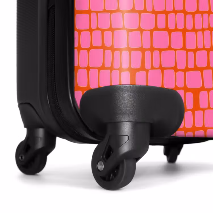 Organisch - Raster - Roze NBS - Handbagage koffer - Volwassenen Unisex middel -wiel