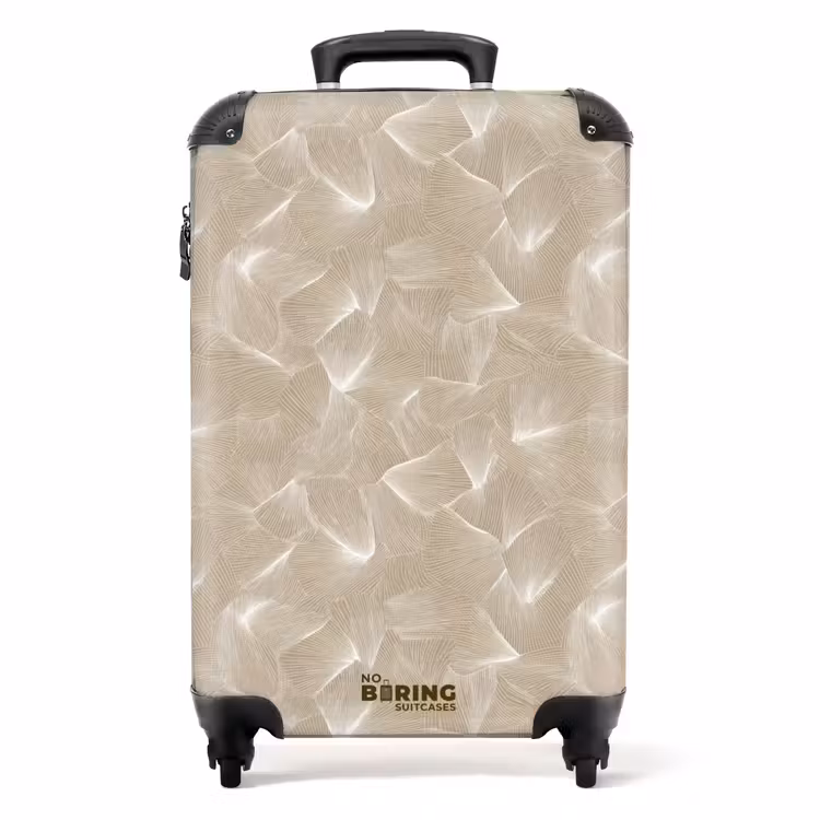 Organisch - Textuur - Beige NBS - Handbagage koffer - Volwassenen Unisex middel -productfoto_recht