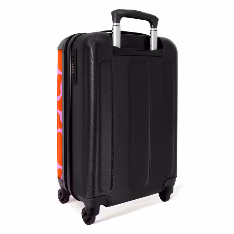Organisch vlekkenpatroon in rood en roze NBS - Handbagage koffer - Kinderen Unisex middel -achterkant