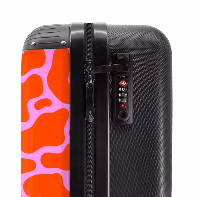 Organisch vlekkenpatroon in rood en roze NBS - Handbagage koffer - Kinderen Unisex middel -slot