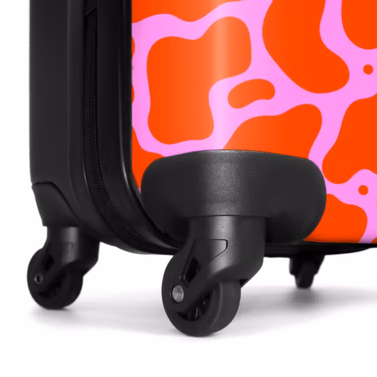 Organisch vlekkenpatroon in rood en roze NBS - Handbagage koffer - Kinderen Unisex middel -wiel