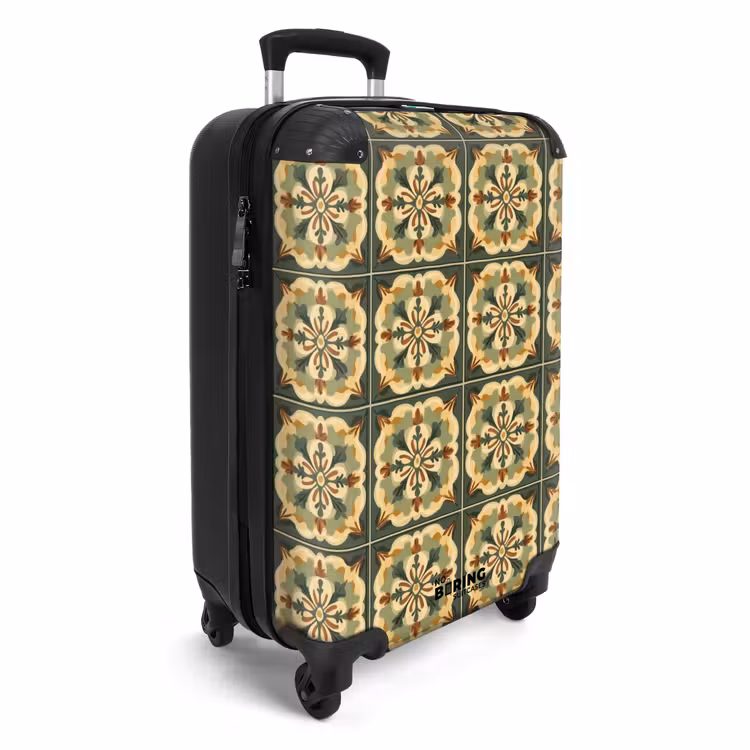 Ornament - Patroon - Groen NBS - Handbagage koffer - Volwassenen Unisex middel -productfoto_3d