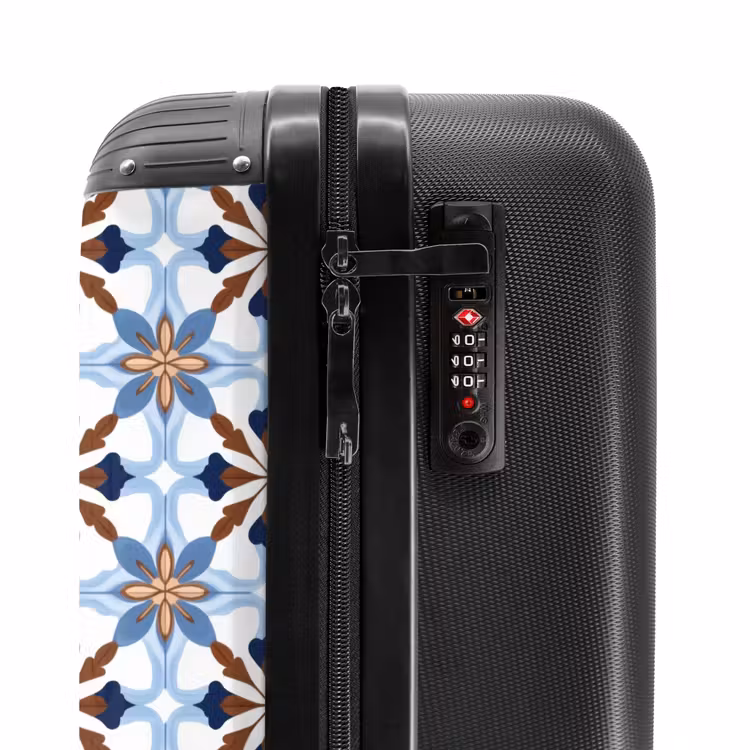 Ornament - Tegel - Kleurrijk NBS - Handbagage koffer - Volwassenen Unisex middel -slot