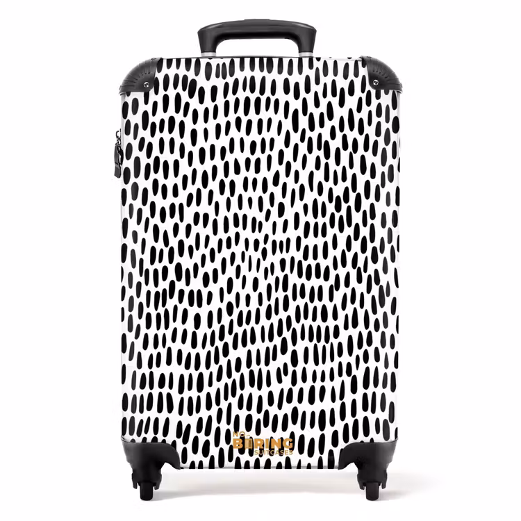 Ovale stippen op witte achtergrond NBS - Handbagage koffer - Volwassenen Unisex middel -productfoto_recht