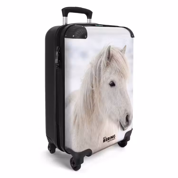 Koffer - Paard - Kop - Winter - Dieren - Wit - Paard - Kop - Winter - Dieren - Wit NBS - Handbagage koffer - Volwassenen Unisex middel