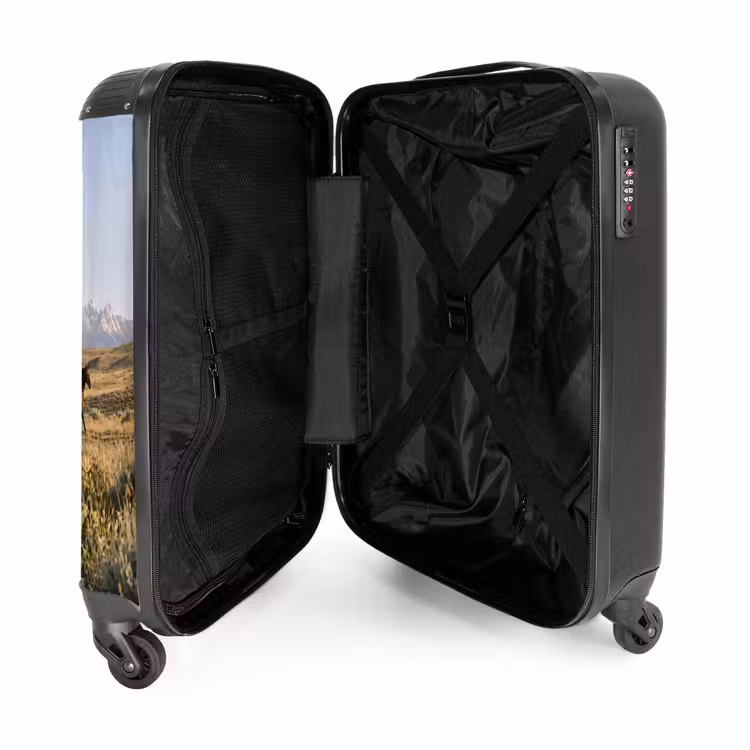 Koffer - Paarden - Kudde - Bergen - Vrijheid - Wild - Paarden - Kudde - Bergen - Vrijheid - Wild NBS - Handbagage koffer - Volwassenen Unisex middel