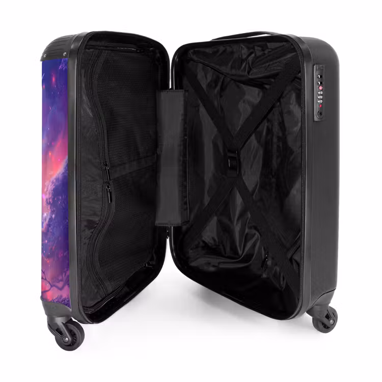 Paarse Eenhoorn in Magische Omgeving NBS - Handbagage koffer - Unisex middel -binnenkant