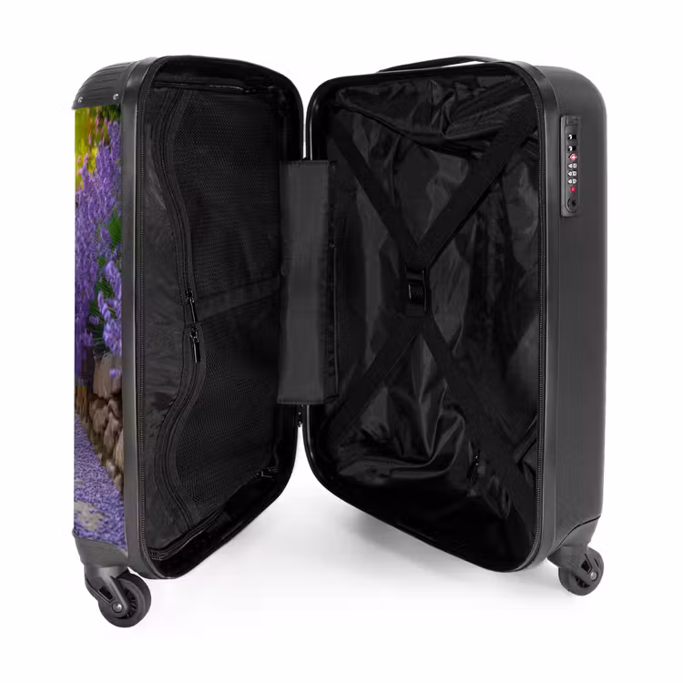 Pad met paarse lavendelstruiken NBS - Handbagage koffer - Unisex middel -binnenkant