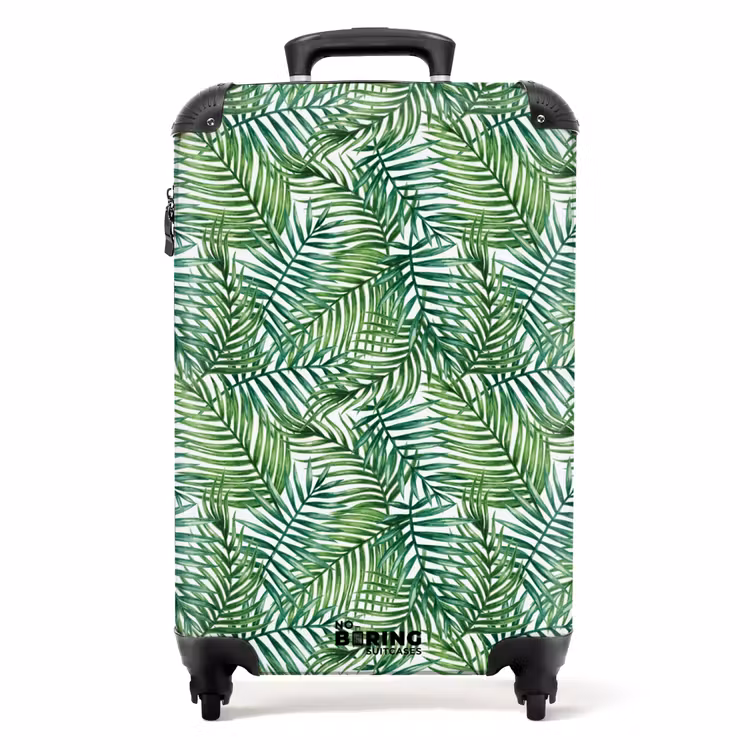 Palm bladeren patroon kleurrijk NBS - Handbagage koffer - Volwassenen Unisex middel -productfoto_recht