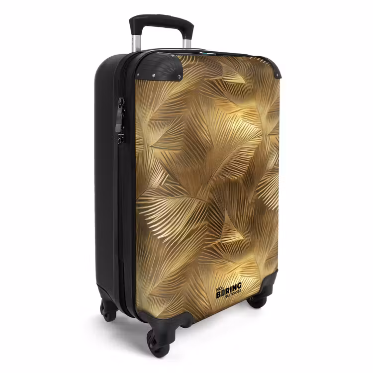 Palm - Waaier - Goud NBS - Handbagage koffer - Volwassenen Unisex middel -productfoto_3d