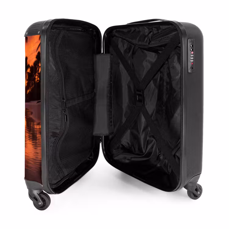 Palmbomen bij zonsondergang NBS - Handbagage koffer - Unisex middel -binnenkant