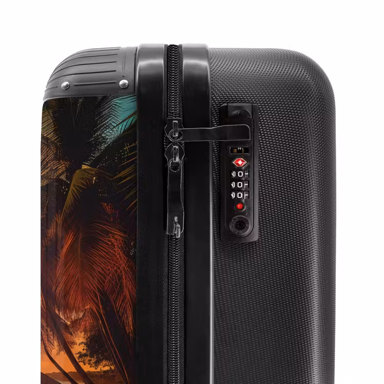 Palmbomen op een strand NBS - Handbagage koffer - Unisex middel -slot