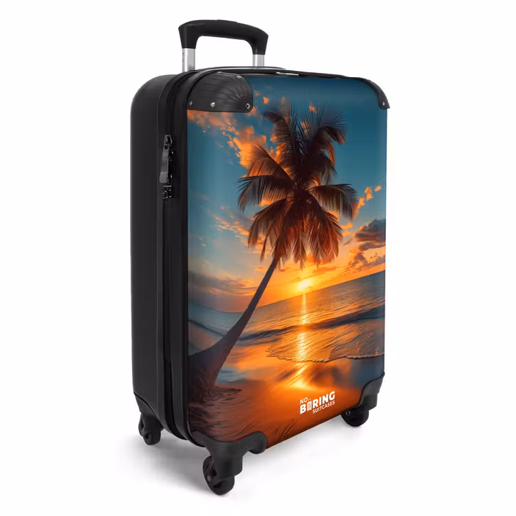 Palmboom bij zonsondergang NBS - Handbagage koffer - Unisex middel -productfoto_3d