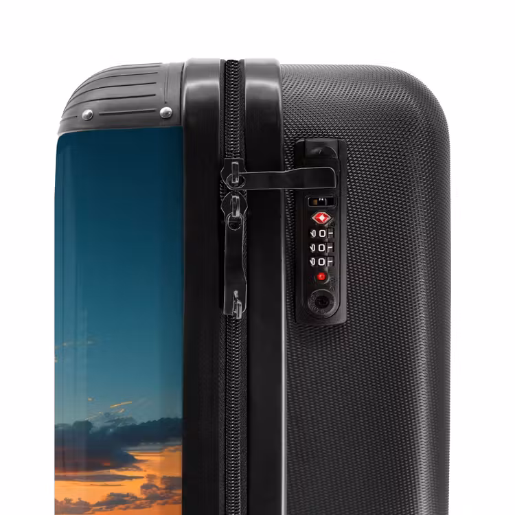Palmboom bij zonsondergang NBS - Handbagage koffer - Unisex middel -slot