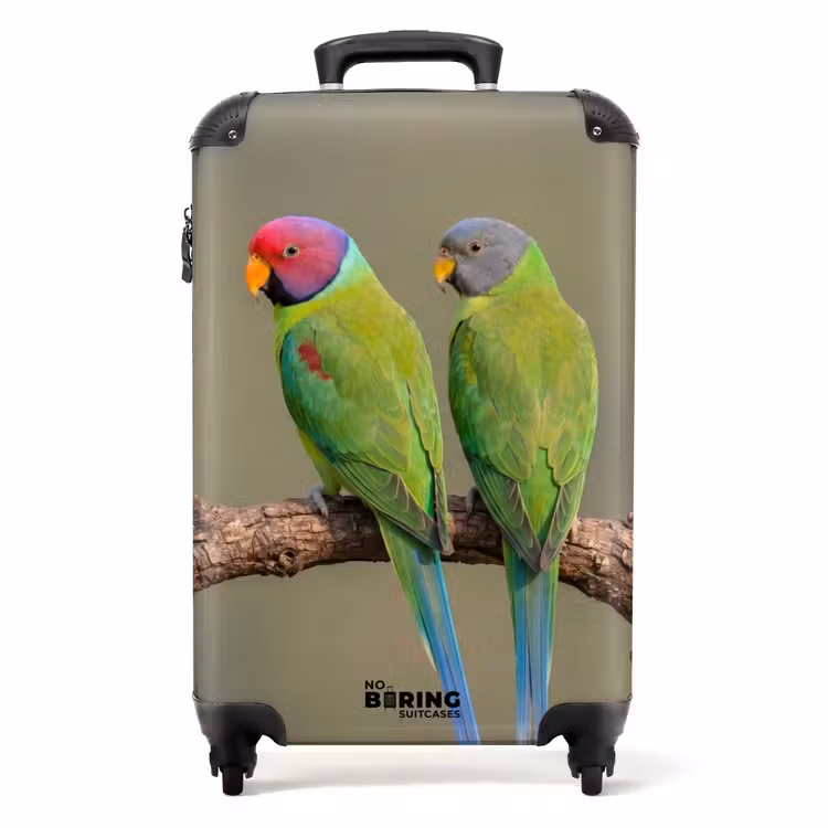 Koffer - Papagaai - Tak - Natuur - Kleurrijk - Papagaai - Tak - Natuur - Kleurrijk NBS - Handbagage koffer - Volwassenen Unisex middel