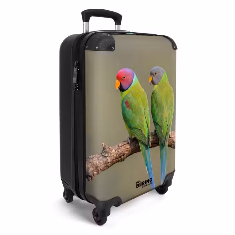 Koffer - Papagaai - Tak - Natuur - Kleurrijk - Papagaai - Tak - Natuur - Kleurrijk NBS - Handbagage koffer - Volwassenen Unisex middel