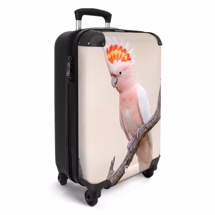 Koffer - Papagaai - Tak - Roze - Papagaai - Tak - Roze NBS - Handbagage koffer - Volwassenen Unisex middel
