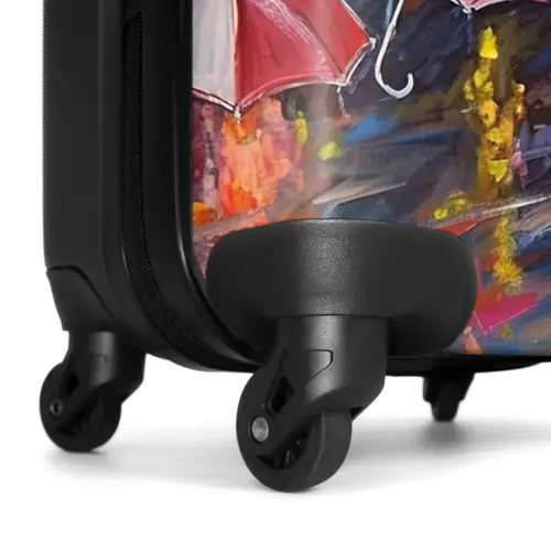 Paraplu's - Schilderij - Kunst - Regenboog NBS - Handbagage koffer - Unisex middel -wiel