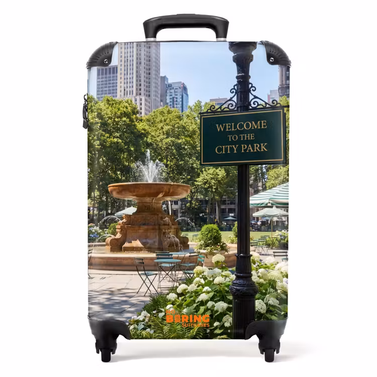 Koffer - Park - Fontein - Stad - Natuur - Park - Fontein - Stad - Natuur NBS - Handbagage koffer - Volwassenen Unisex middel