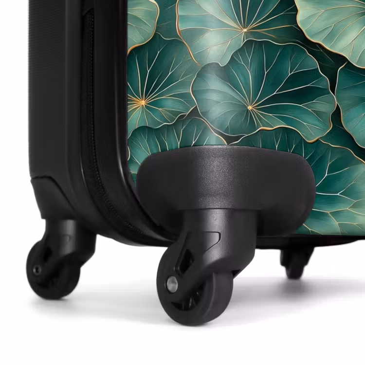 Koffer - Patroon - Bladeren - Groen - Patroon - Bladeren - Groen NBS - Handbagage koffer - Volwassenen Unisex middel