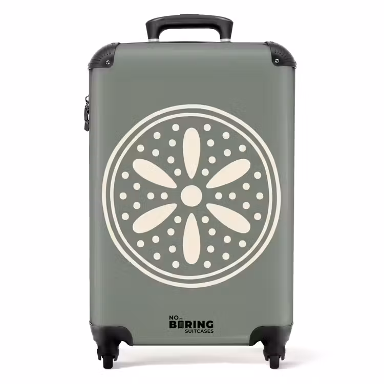 Koffer - Patroon - Cirkel - Abstract - Groen - Decoratie - Patroon - Cirkel - Abstract - Groen - Decoratie NBS - Handbagage koffer - Volwassenen Unisex middel