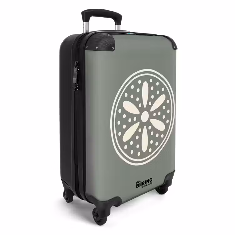 Koffer - Patroon - Cirkel - Abstract - Groen - Decoratie - Patroon - Cirkel - Abstract - Groen - Decoratie NBS - Handbagage koffer - Volwassenen Unisex middel