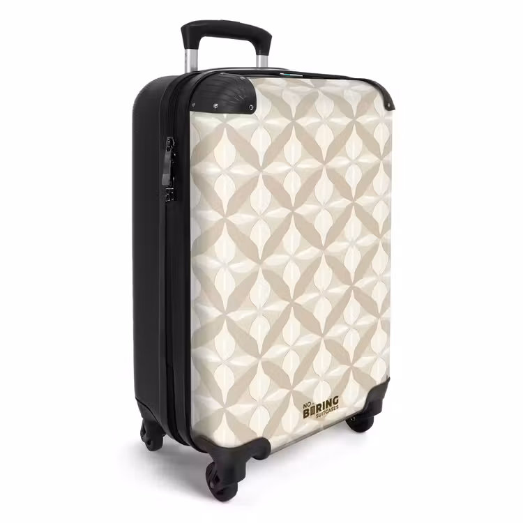 Patroon - Klassiek - Beige NBS - Handbagage koffer - Volwassenen Unisex middel -productfoto_3d
