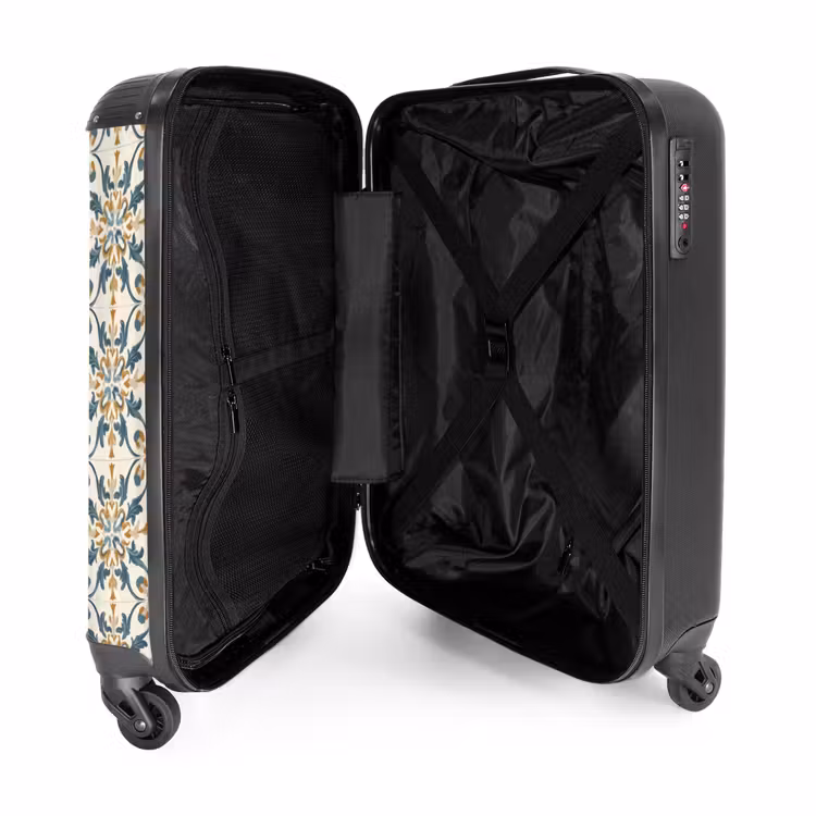 Patroon - Klassiek - Kleurrijk NBS - Handbagage koffer - Volwassenen Unisex middel -binnenkant