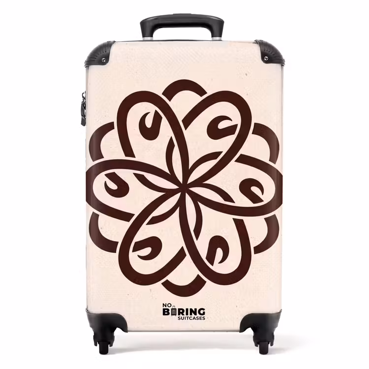 Koffer - Patroon - Knoop - Abstract - Modern - Bruin - Patroon - Knoop - Abstract - Modern - Bruin NBS - Handbagage koffer - Volwassenen Unisex middel