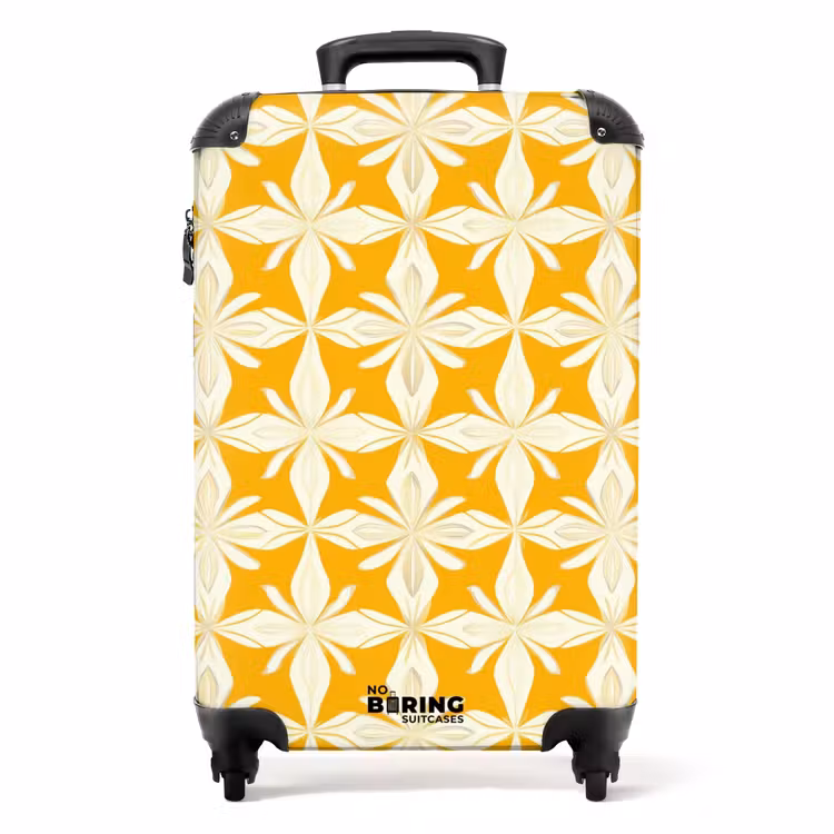 Patroon - Retro - Geel NBS - Handbagage koffer - Volwassenen Unisex middel -productfoto_recht
