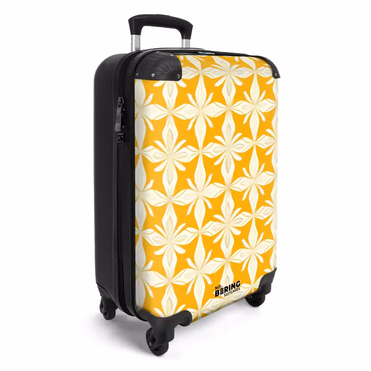 Patroon - Retro - Geel NBS - Handbagage koffer - Volwassenen Unisex middel -productfoto_3d