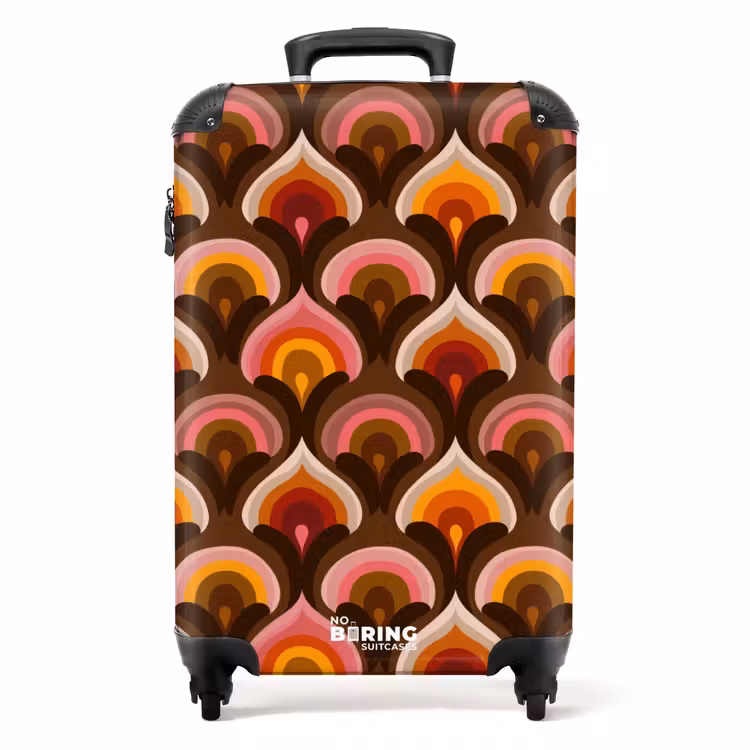 Patroon - Retro - Kleurrijk NBS - Handbagage koffer - Volwassenen Unisex middel -productfoto_recht