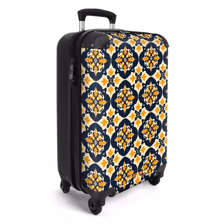 Patroon - Siertegel - Kleurrijk NBS - Handbagage koffer - Volwassenen Unisex middel -productfoto_3d