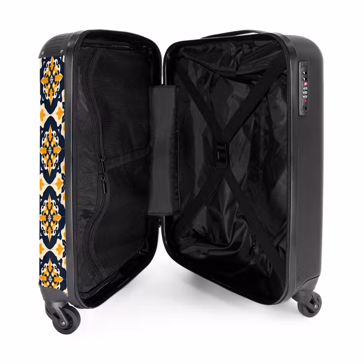 Patroon - Siertegel - Kleurrijk NBS - Handbagage koffer - Volwassenen Unisex middel -binnenkant