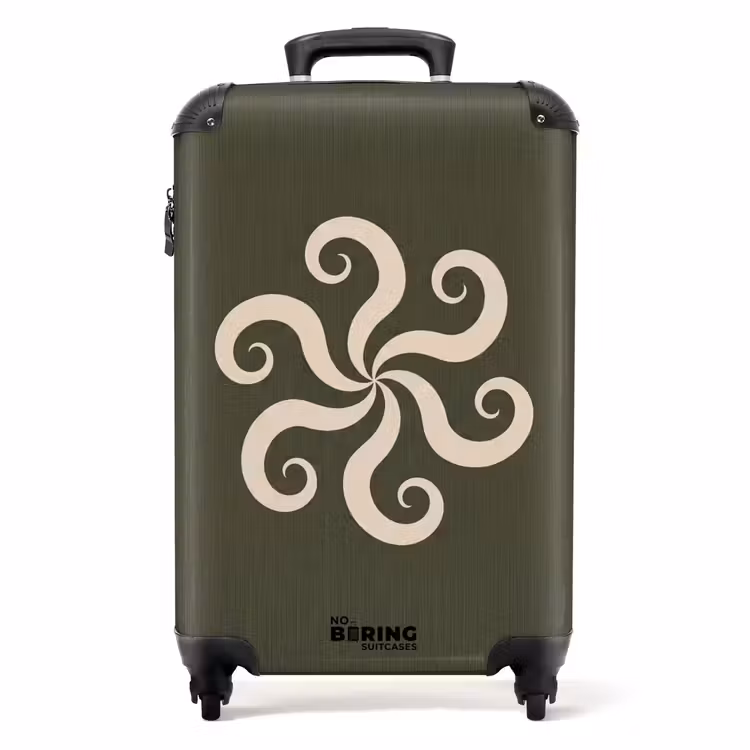 Koffer - Patroon - Spiraal - Abstract - Modern - Groen - Patroon - Spiraal - Abstract - Modern - Groen NBS - Handbagage koffer - Volwassenen Unisex middel