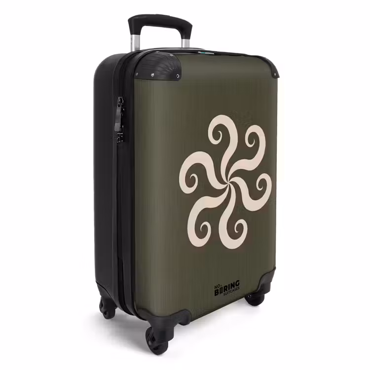 Koffer - Patroon - Spiraal - Abstract - Modern - Groen - Patroon - Spiraal - Abstract - Modern - Groen NBS - Handbagage koffer - Volwassenen Unisex middel