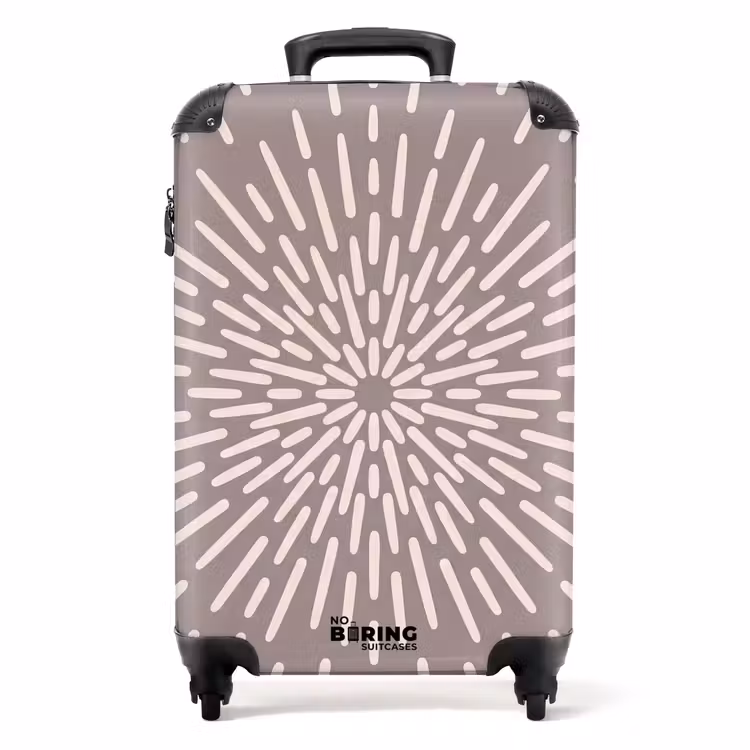 Koffer - Patroon - Stralen - Abstract - Modern - Grijs - Patroon - Stralen - Abstract - Modern - Grijs NBS - Handbagage koffer - Volwassenen Unisex middel