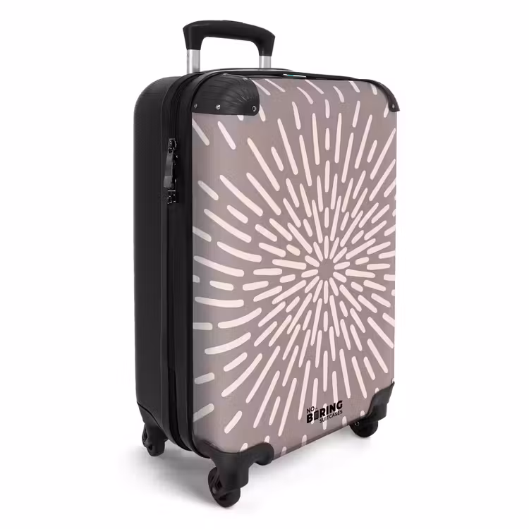Koffer - Patroon - Stralen - Abstract - Modern - Grijs - Patroon - Stralen - Abstract - Modern - Grijs NBS - Handbagage koffer - Volwassenen Unisex middel